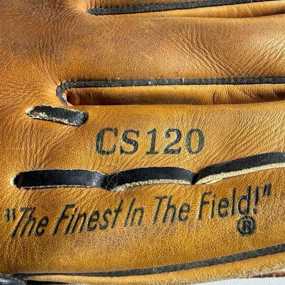 Rawlings 12" Baseball Glove RHT Brown Leather Mitt Unisex Adult CS120 - Picture 3 of 7